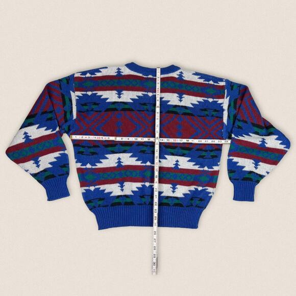 Vintage 90s Grandpa Sweater crew neck Acrylic Trend Basics Size Large - Picture 3 of 4